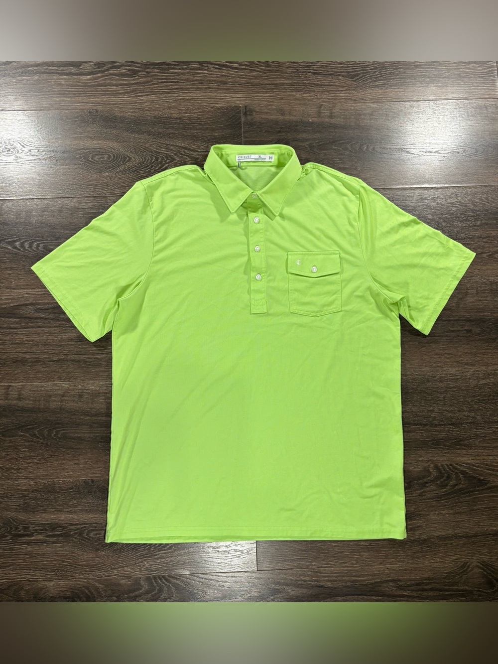 Criquet Men's Lime Green Short-Sleeve Polo Shirt